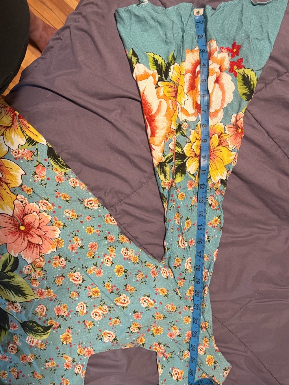 FARM Rio Teal Floral Long Sleeve Dress with Keyhole Back - Picture 4 of 4